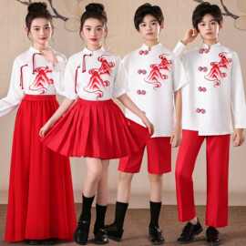 十一国庆儿童演出服中国红色合唱礼服爱国小学生演讲比赛朗诵服装