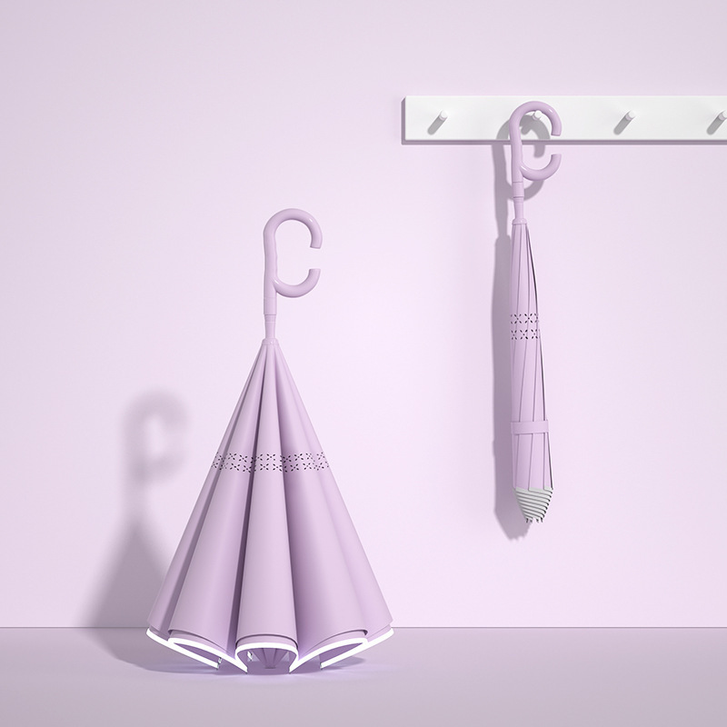 이중 자동차 역방향 우산 자동 - 타로 퍼플