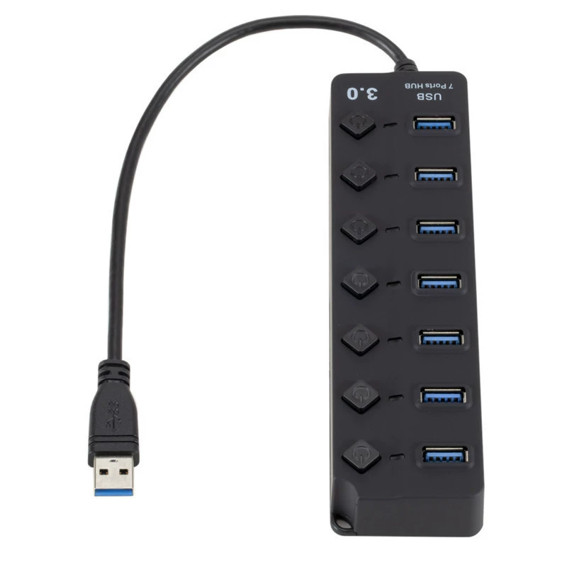 USB 3.0 хаб 4 порта с кнопочным переключателем, USB3.0 один на четыре, измерительный