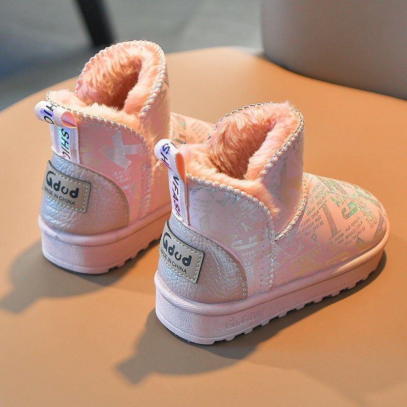 Winter children's snow boots Waterproof men's and women's fashion boots Baby plush warm cotton shoes Children's_voghion.com