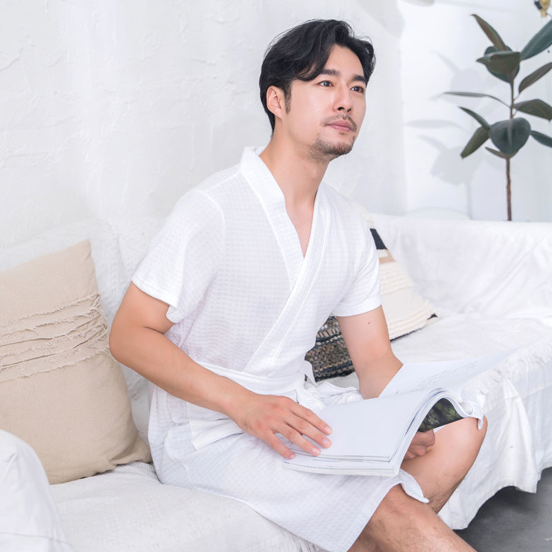 Waffle white men-[short sleeve]