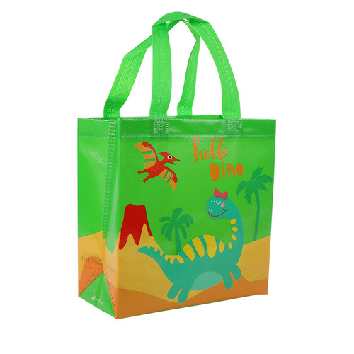 Amazon Cute Dinosaur Gravure Portable Shopping Bag Cartoon Non-Woven Daily necessities Storage Bag Foreign Trade