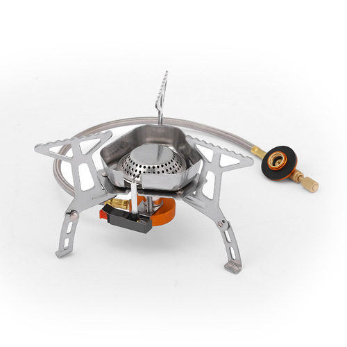 Outdoor mini windproof stove split gas stove Wild camping picnic fishing stove flat gas tank stove