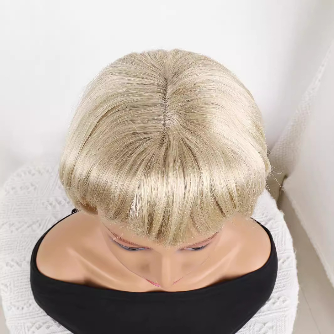 Fibra química al por mayor bob cabello pelucón mecánico pelucón cubierta de pelo