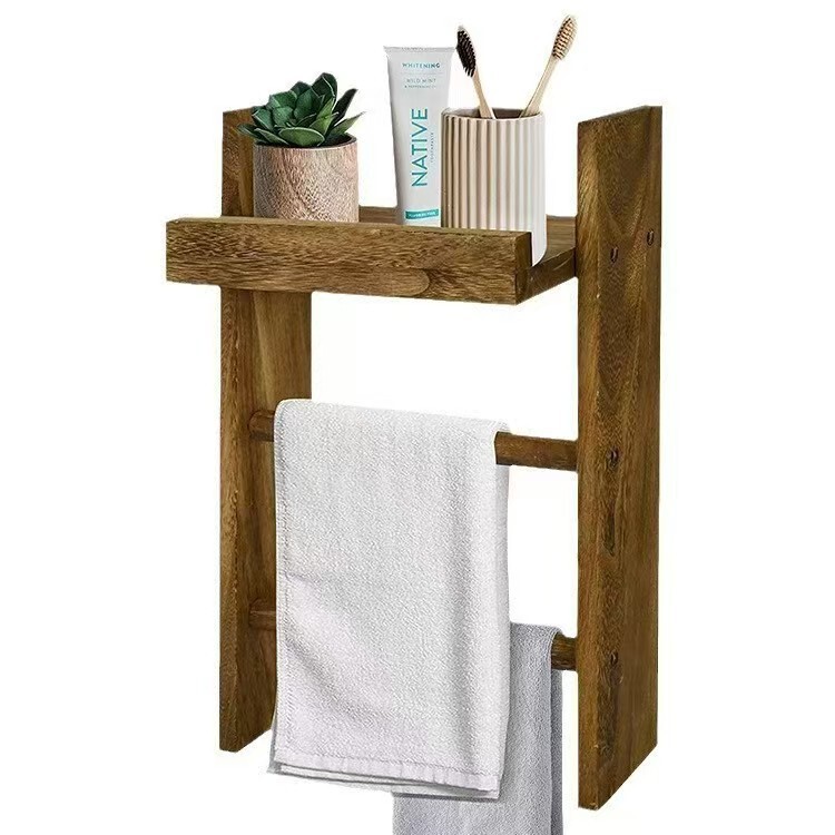 Cross-Border Vintage Bathroom Storage Rack, Bathroom Organizer, Washbasin Toilet Wooden Wall-Mounted Rack, Towel Rack Wholesale Cross-Border Vintage Bathroom Storage Rack, Bathroom Organizer, Washbasin Toilet Wooden Wall-Mounted Rack, Towel Rack Wholesale