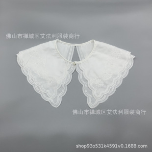 Homemade Small Shawl All-match National Style Girly Style Lace-up Fake Collar Doll Collar Cotton Decorative Collar Stacked Outer Collar