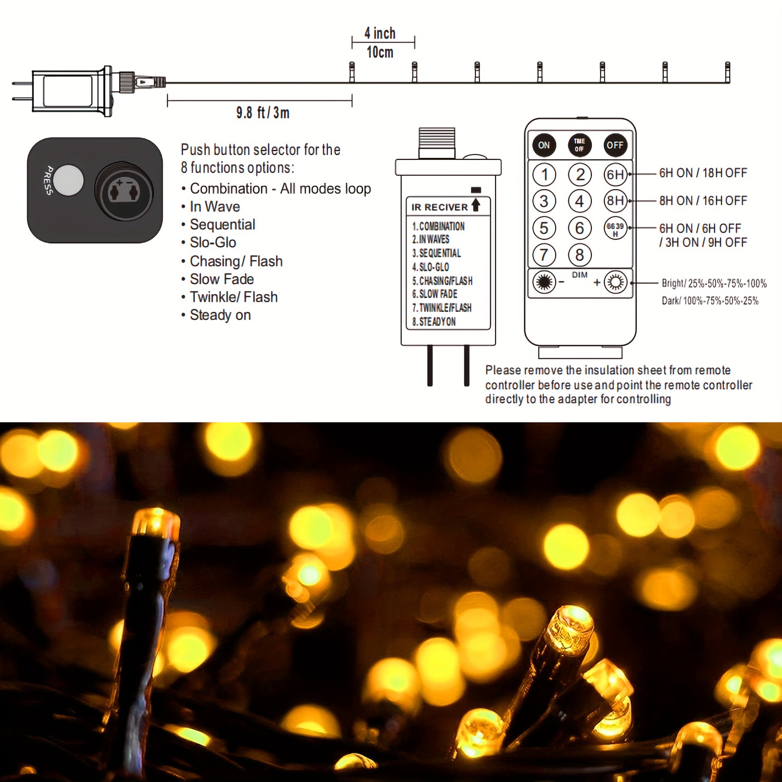 301ft Christmas Twinkle Lights Outdoor Xmas String Lights