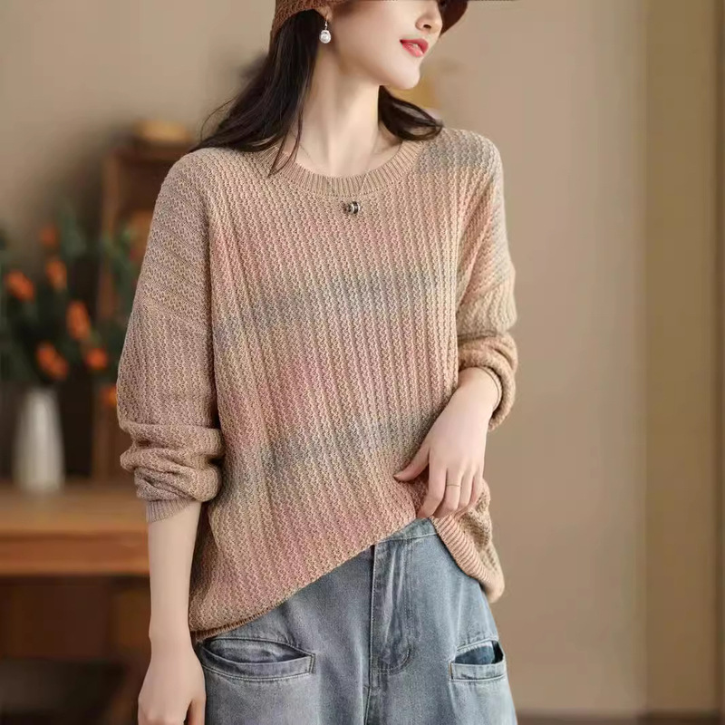 Autumn New Multi-strand Knitted Pullover Women's Cotton Knitted Sweater Top 2045
