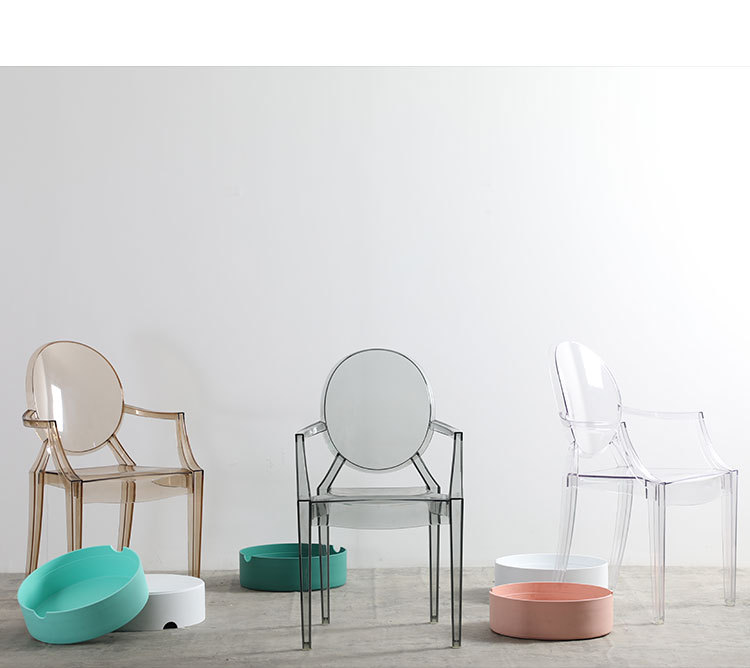 Custom-made Nordic star dining chairs, ghost chairs, devil internet-famous household plastic crystal stools, acrylic transparent makeup chairs pic 2