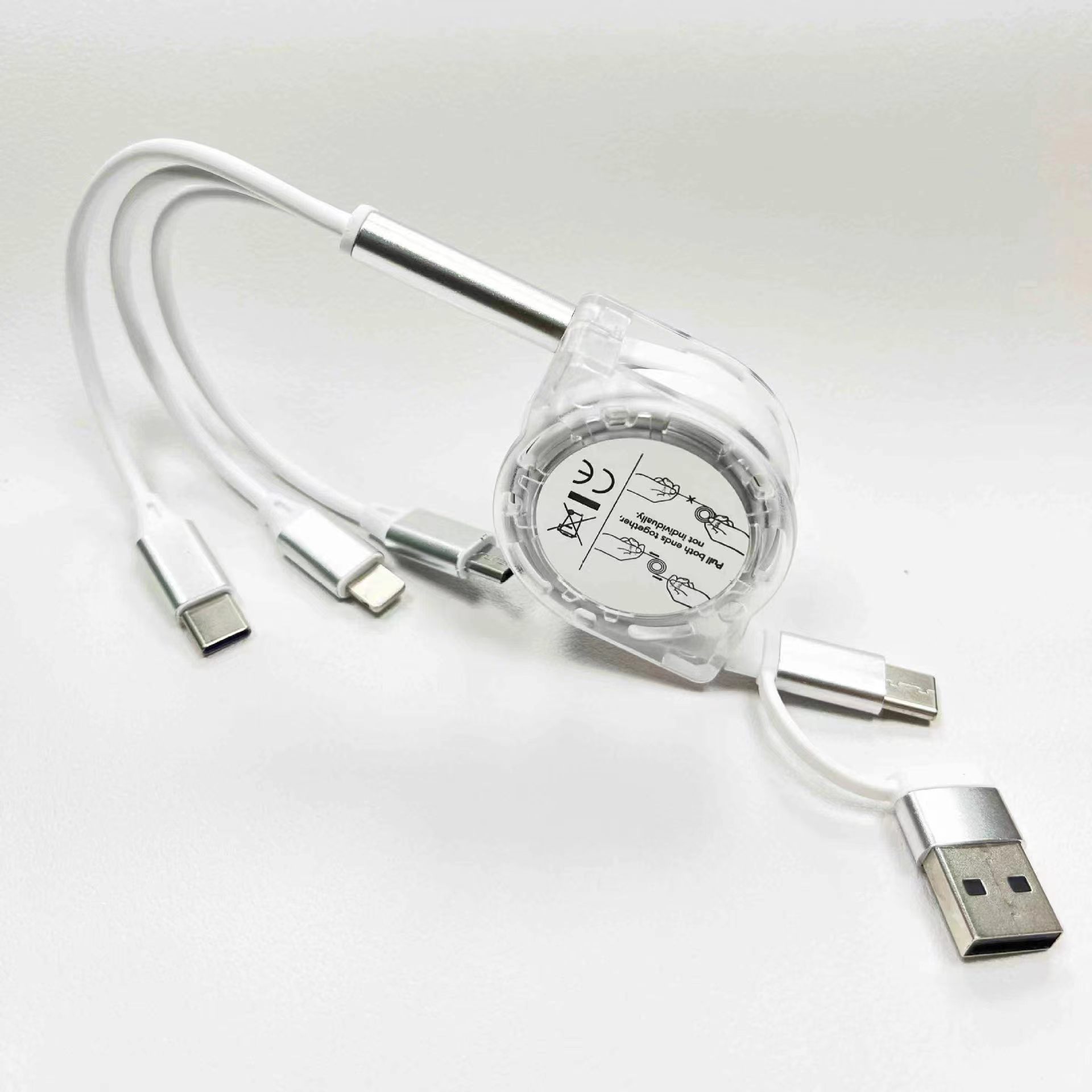 Dos remolques tres líneas de datos telescópicas blanco