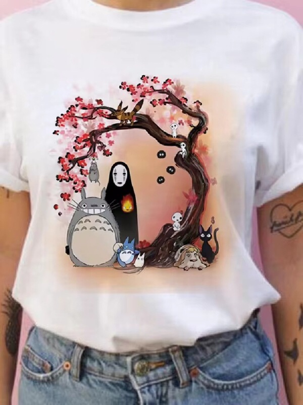 【Cross-Border European Size】Summer Short-Sleeve T-Shirt for Men and Women, Studio Ghibli Totoro, Harajuku Kawai Totoro, Comfortable 【Cross-Border European Size】Summer Short-Sleeve T-Shirt for Men and Women, Studio Ghibli Totoro, Harajuku Kawai Totoro, Comfortable