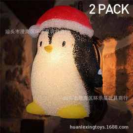 跨境圣诞节企鹅灯罩 EVA颗粒小夜灯雪人老人路灯罩灯饰亮灯装饰品