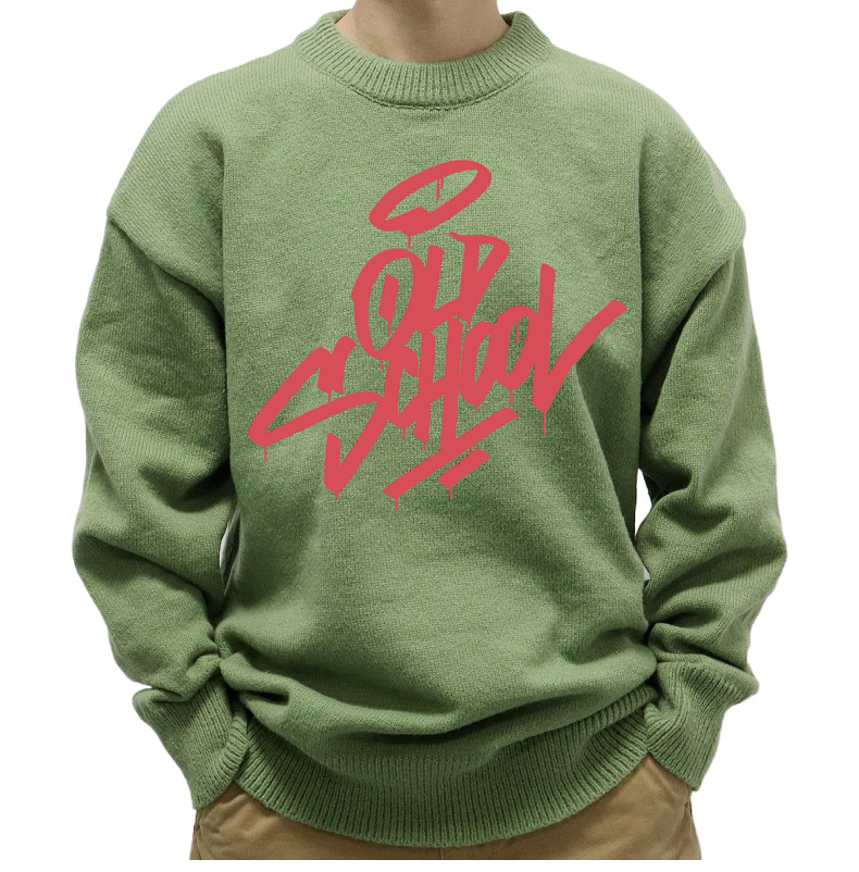 New Men's European Autumn Winter Loose Knitted Sweaters Y2K Style Printed Pullover Sweaters for Men Tops_voghion.com