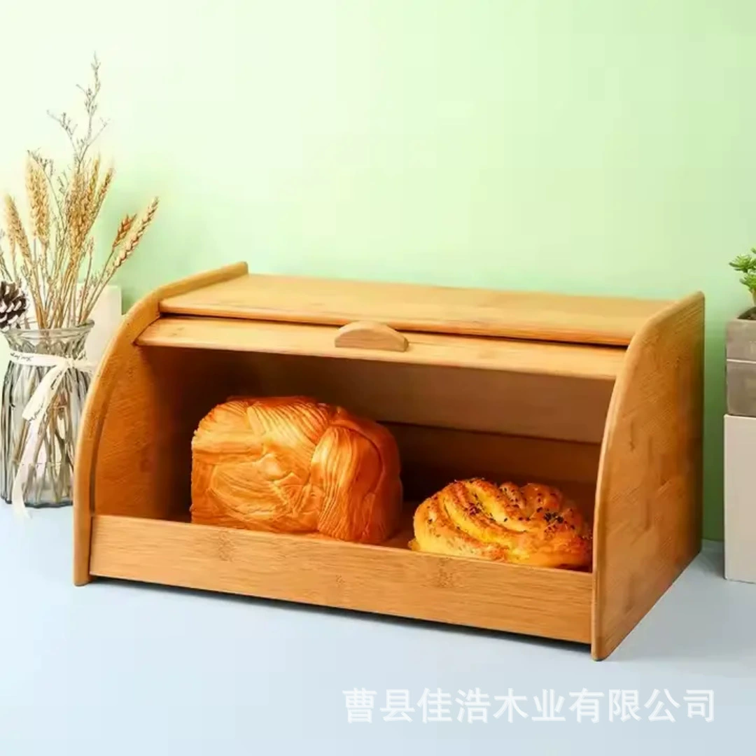 Деревянная хлебница для дома, однослойная, для кухни, для хранения специй и продуктов, из бамбукового дерева, для хлеба и закусок