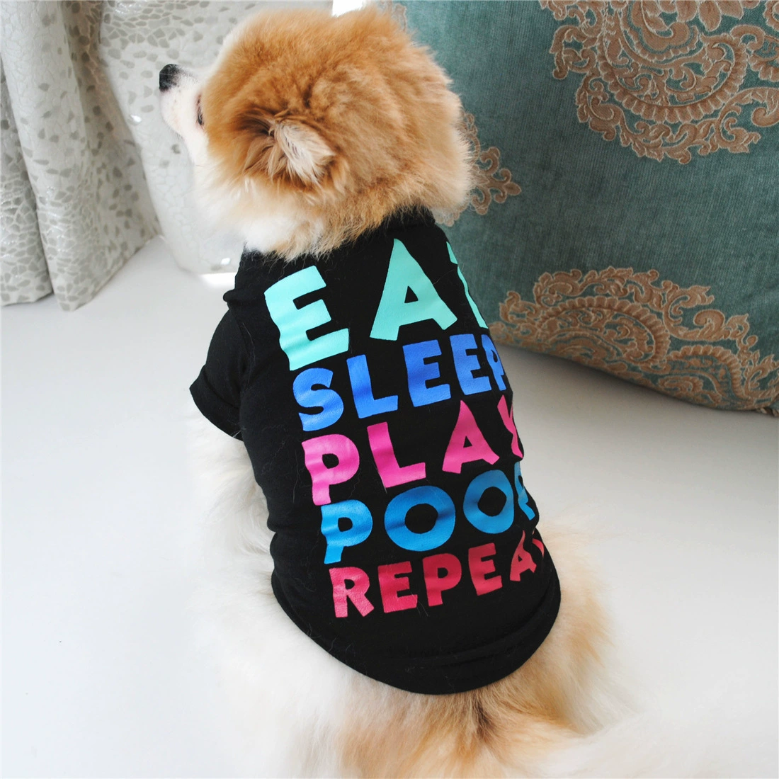 Весной и летом новая хлопковая Футболка дышащая удобная цветная Яркая футболка с плюшевым мишкой для собак с коротким рукавом Одежда для кошек