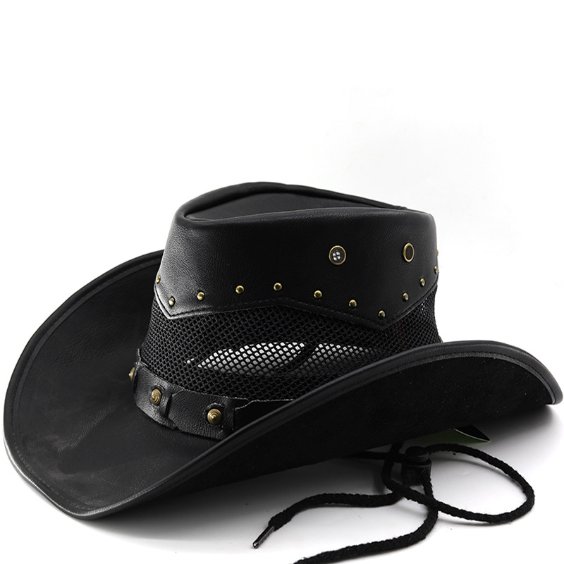 New Sunshade American Cowboy Hat with Large Brim, Retro Horse Riding Mongolian Hat, Sun Protection Beach Hat, Sunshade Hat for Men and Women, Couple Hat