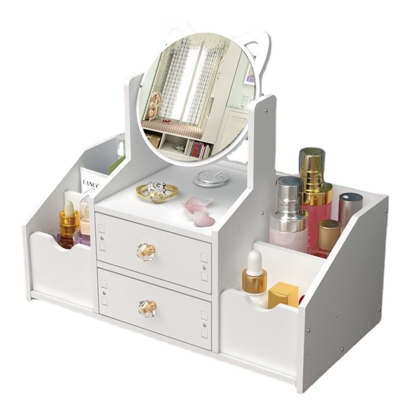 Multi-funcional hogar cajón cosmético espejo internet celebridad cuidado de la piel joyería organizador de escritorio caja de almacenamiento de cosméticos