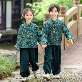 新款儿童长袖汉服古装国风唐装幼儿园诗歌朗诵中秋国庆表演服