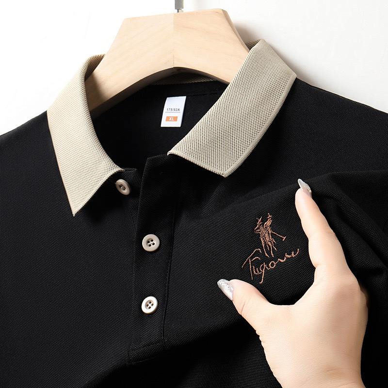 Business Casual Non-iron Embroidered Men's polo Shirt Short-sleeved Top Young and Middle-aged Dad Wear Good Quality Export Cross-border Business Casual Non-iron Embroidered Men's polo Shirt Short-sleeved Top Young and Middle-aged Dad Wear Good Quality Export Cross-border