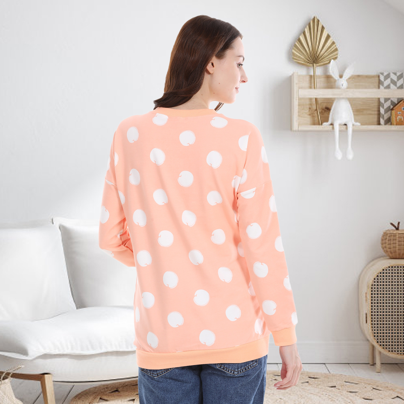 Versatile Cotton Maternity Nursing Sweatshirt For Postpartum Wear_voghion.com