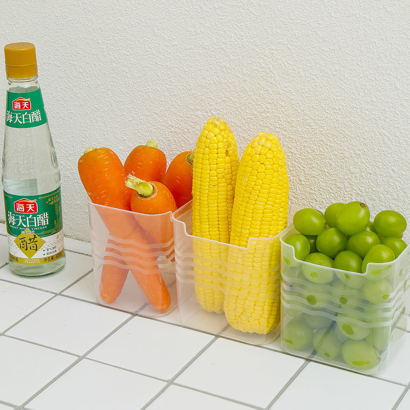 冷蔵庫の内側のドアの収納ボックスの分類整理棚の食品野菜の鮮度保持ボックスのネギとニンニクの収納ボックス|undefined