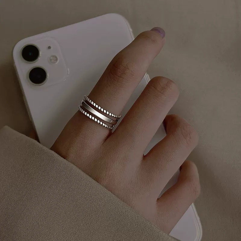 Sunrise Three-Layer For Women, Ins-style Niche Design, Simple And Minimalist, Multi-Layer Plain Band, Index Finger Open_voghion.com