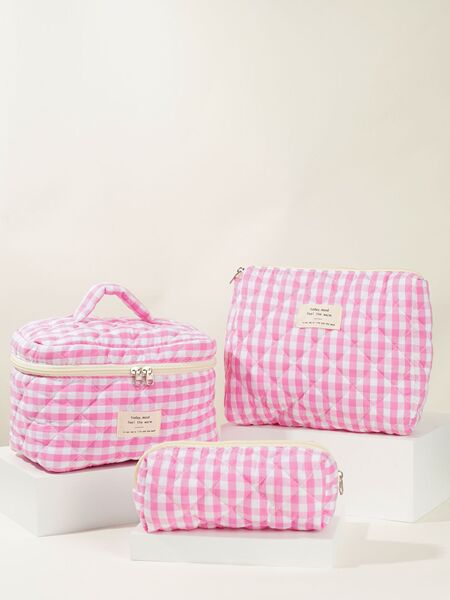 Handheld capacious cosmetic bag