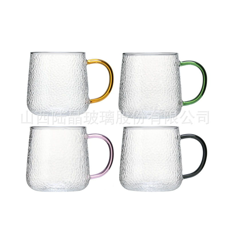 Colorante taza de desayuno de avena de gran capacidad taza de desayuno de vidrio de alta borosilicina casera taza de agua de leche con taza de café