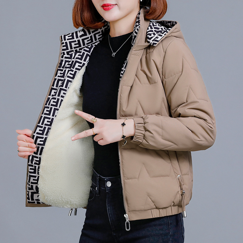棉服女2024新款冬季加绒加厚保暖棉衣中年妈妈冬天外套休闲小棉袄