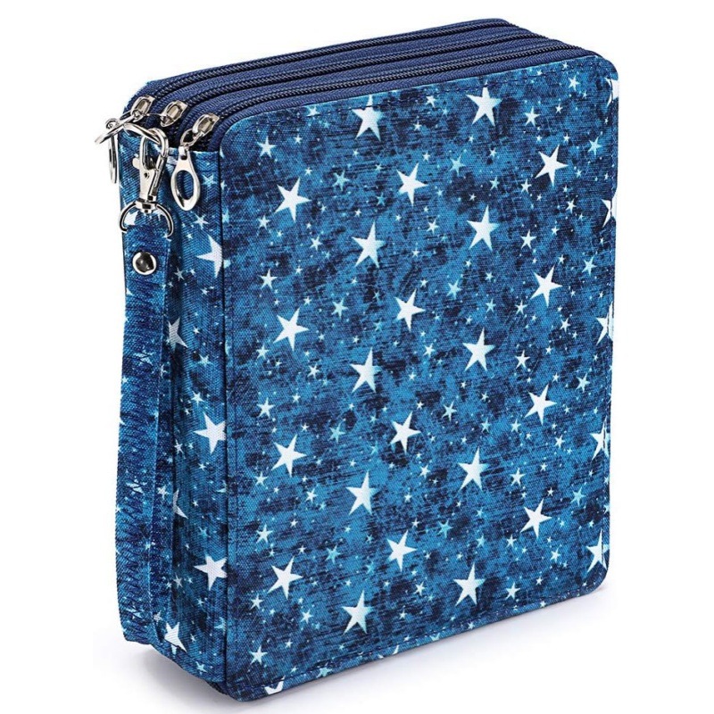 Estuche de lápices para estudiantes de gran capacidad 2024, 120 agujeros, suministros de pintura artística, bolsa de almacenamiento de lápices multifuncional