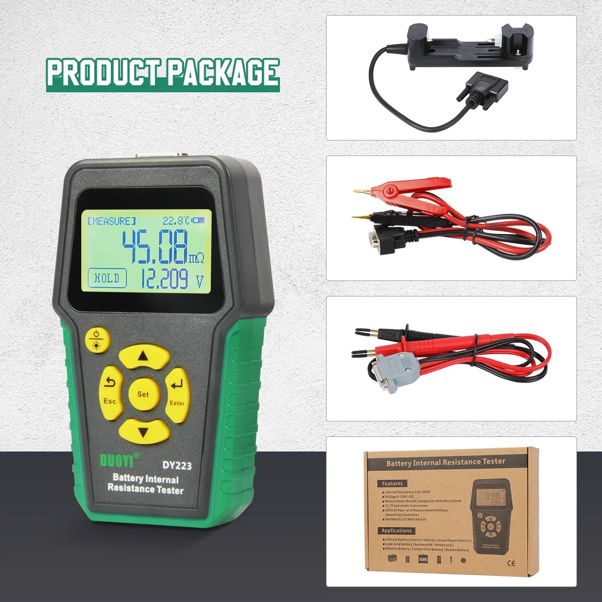 Dy223 New Energy Electric Vehicle Fault Diagnosis Instrument Lithium Battery Pack Voltage Detection New Energy Tester