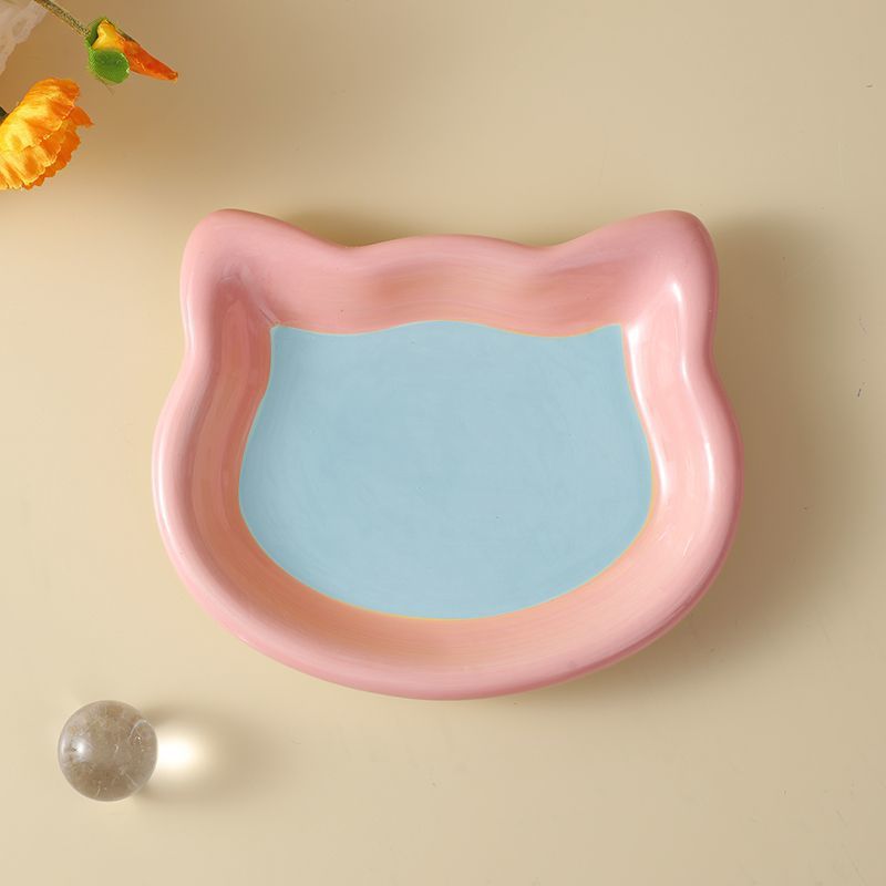 핑크 블루 고양이 얼굴