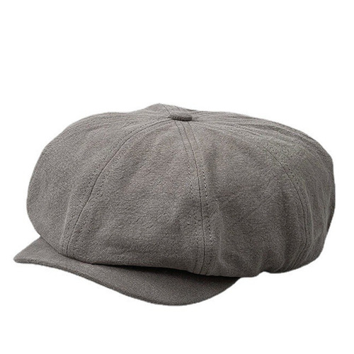 Big Head Bucket Hat Spring Summer Cotton Linen Breathable Duckbill Hat Men Women Casual Octagonal Hat British Retro Forward Hat
