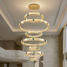 复式楼客厅大吊灯别墅水晶灯轻奢大气高档大气主灯酒店大堂主吊灯