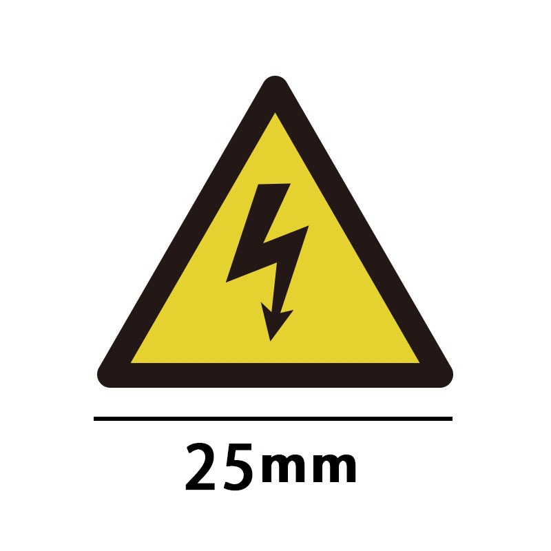 Black lightning on yellow background; 25*25*25mm