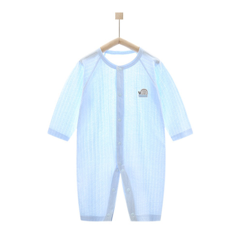 Newborn Baby Clothes: Summer Thin, Spring/Fall Long-Sleeve Rompers – Pure Cotton Pajamas for Boys and Girls, Perfect for Air-Conditioned Homes and Crawling Around.