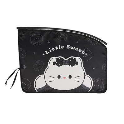 Car curtains, Window Sunshade Curtain Cartoon Car - embedded-bow-cat-curtain-driver-black