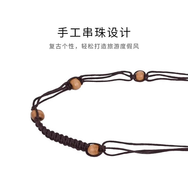 [ホットスタイル] ウエストチェーンアクセサリー女性ボヘミアンエスニックスタイルスカート夏編組ウエストロープベルト衣装|undefined