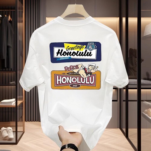 White women's short-sleeve T-shirt 2024 spring new stylish small shirt loose plus size half-sleeve T-shirt top Instagram trendy