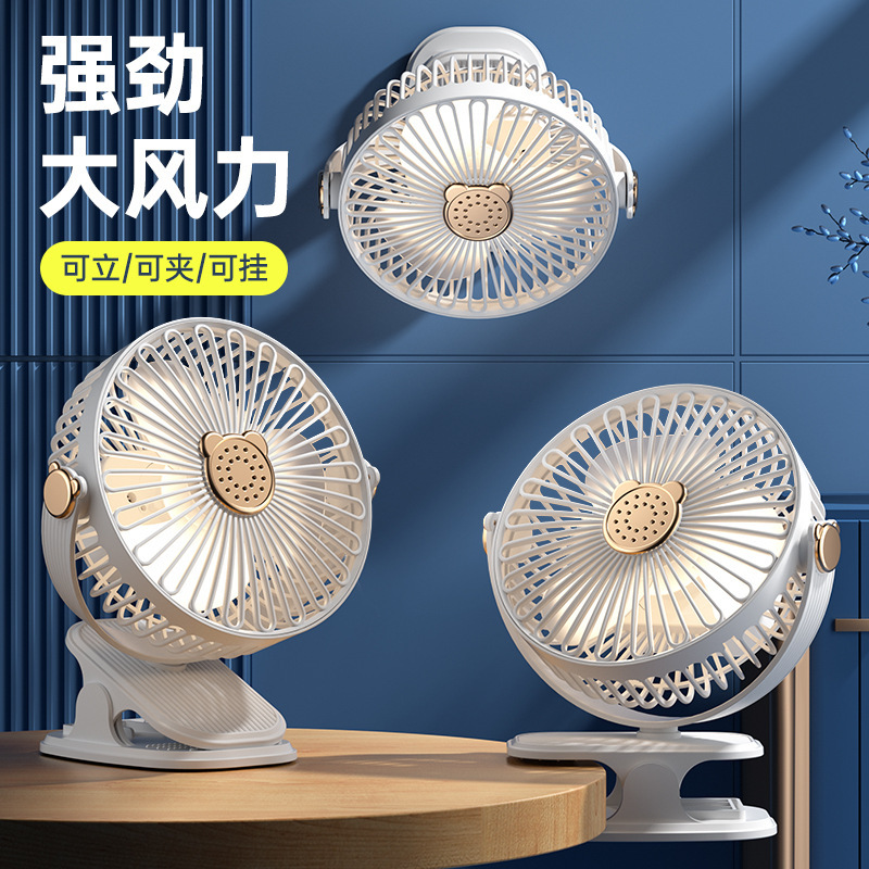 跨境6寸usb迷你小风扇桌面台式家用办公大风力手持夹子台灯电风扇|undefined