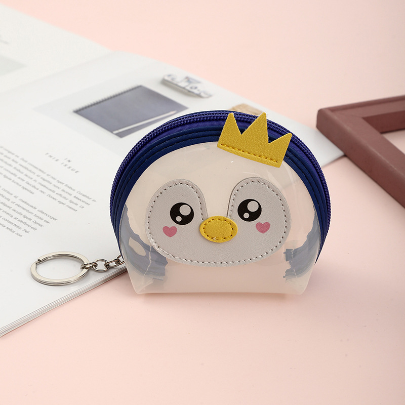 Fashion Cute Little Penguin Animal Coin Purse Laser Transparent Storage Bag Mini Walletpicture5