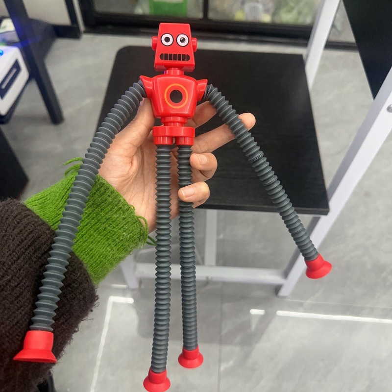 百变机器人伸缩玩具创意变形发光拉伸解压益智长颈鹿小鹿蛋仔管子|undefined