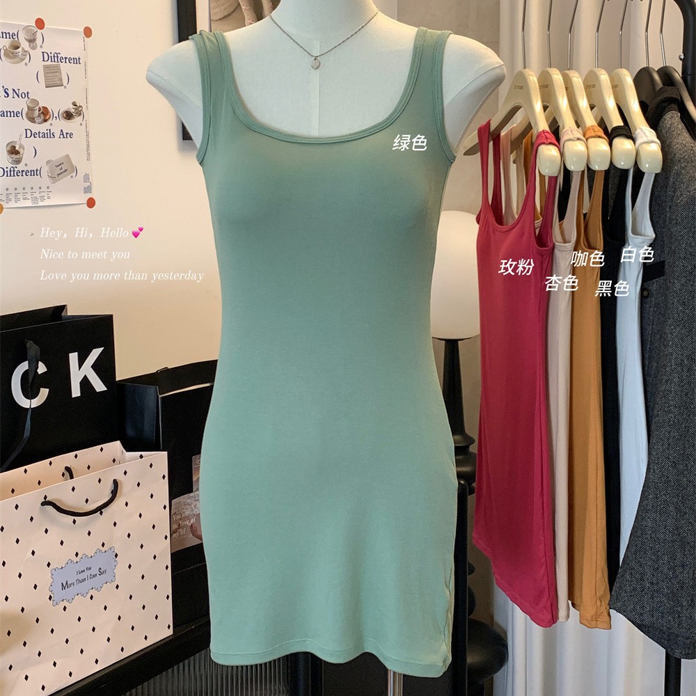 2025 nuevo estilo sexy camisola falda chaleco mujer con almohadilla para el pecho de una pieza con sujetador camisón sexy chica caliente top