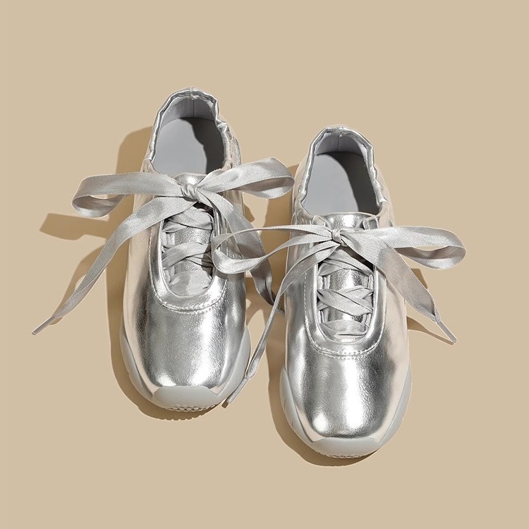 Scarpe da ballo argento da donna 2024 nuove scarpe da allenamento morali dal design di nicchia sottile e traspirante per lo sport e il tempo libero_voghion.com