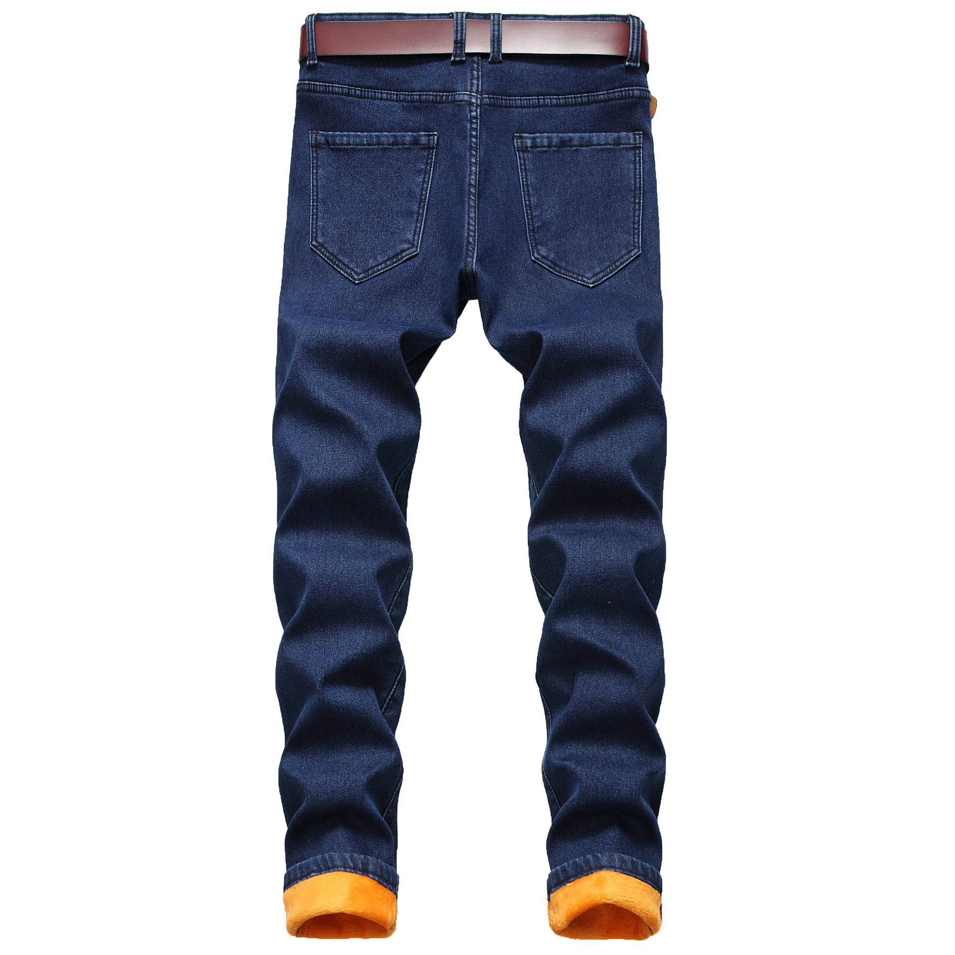 Herren Winter Plüsch Jeans, personalisierte Wärme, Herren dicke Denim Jeans_voghion.com