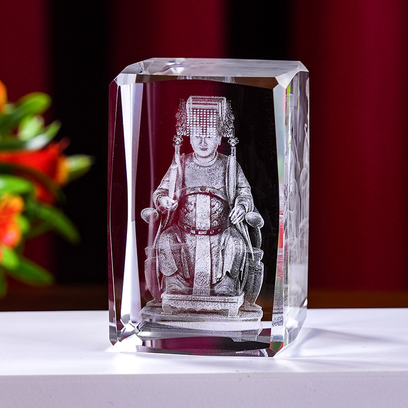 Escultura interior de cristal Serie de animales 3D Estatua de Buda de cristal Modelo de edificio de cristal Decoración del hogar Recuerdos de viaje Suministro transfronterizo