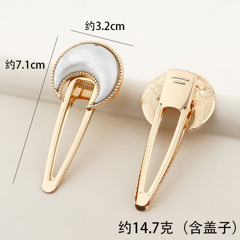 宋锦发夹手工DIY底托KC金哑金 鸭嘴夹子含盖子非成品蓝染刺绣配件|undefined