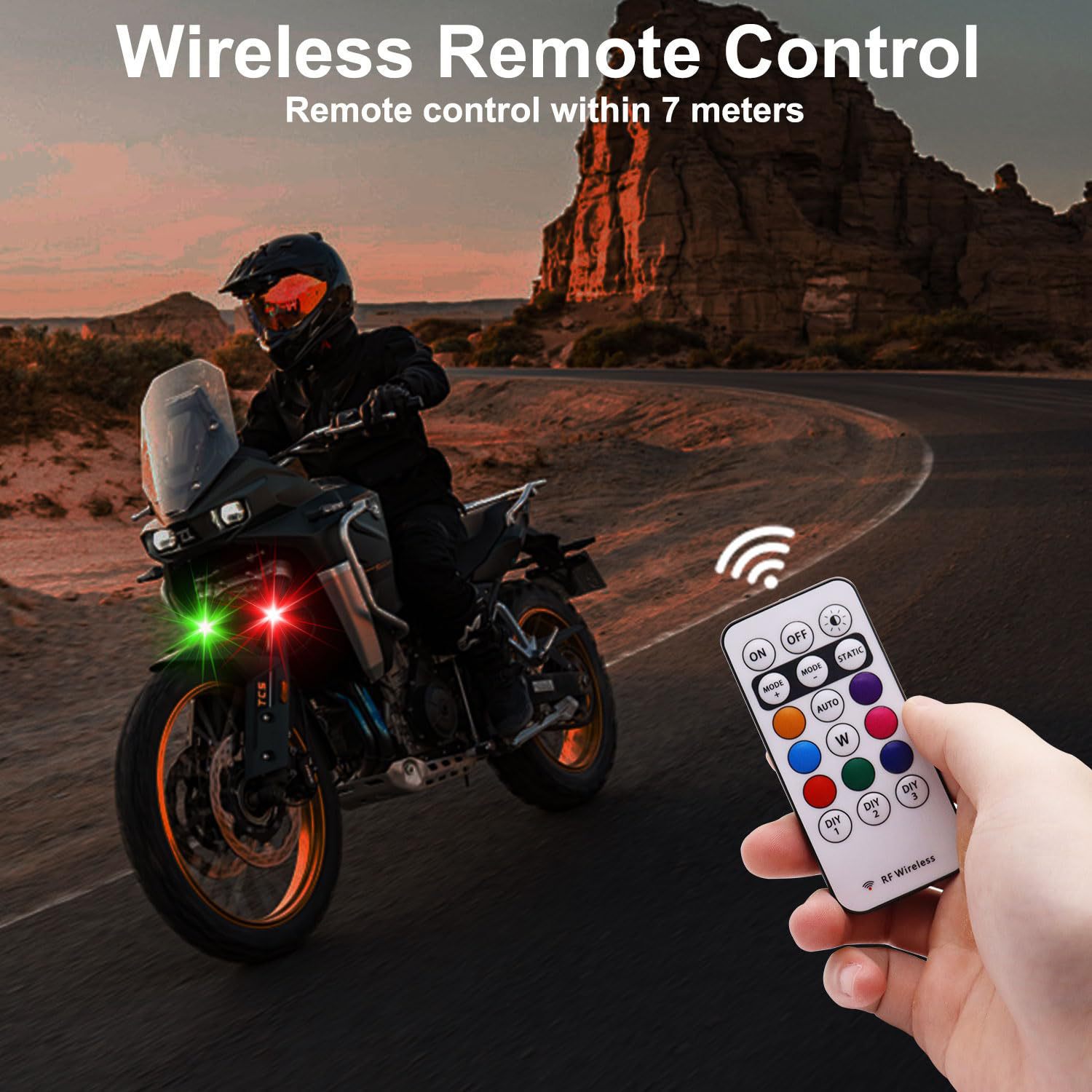 Cross-Border Wireless Remote Control Aircraft Lights, Universal Eight-Color Flashing Warning Lights for Automobiles and Motorcycles, Drone Pilot Lights