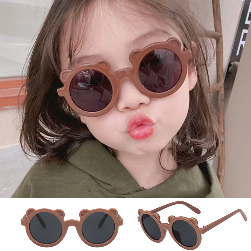 Children's Brown Bear Sunglasses for Boys and Girls - 2024 New Arrival Cute Cartoon Style Sunglasses