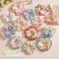 甜美粉色蕾丝大肠发圈女2025新款高颜值扎头发绳蝴蝶结橡皮筋头饰